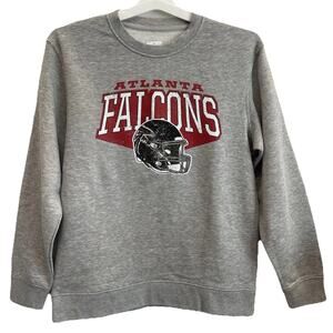 Atlanta Falcons Crew Neck Sweatshirt Gray 🏈NEW🏈NFL Team Apparel Vintage Look